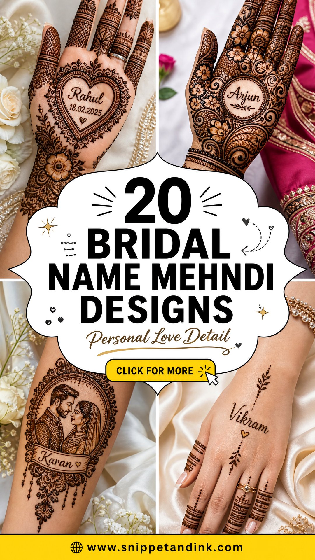 20 Bridal Name Mehndi Designs for a Personal Touch - 20 Bridal Name Mehndi Designs for a Personal Touch