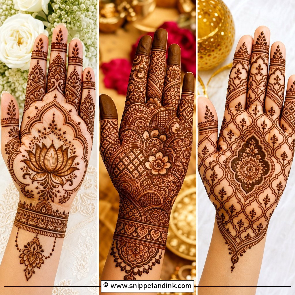 20 Bridal Palm Mehndi Design Ideas for Stunning Hands