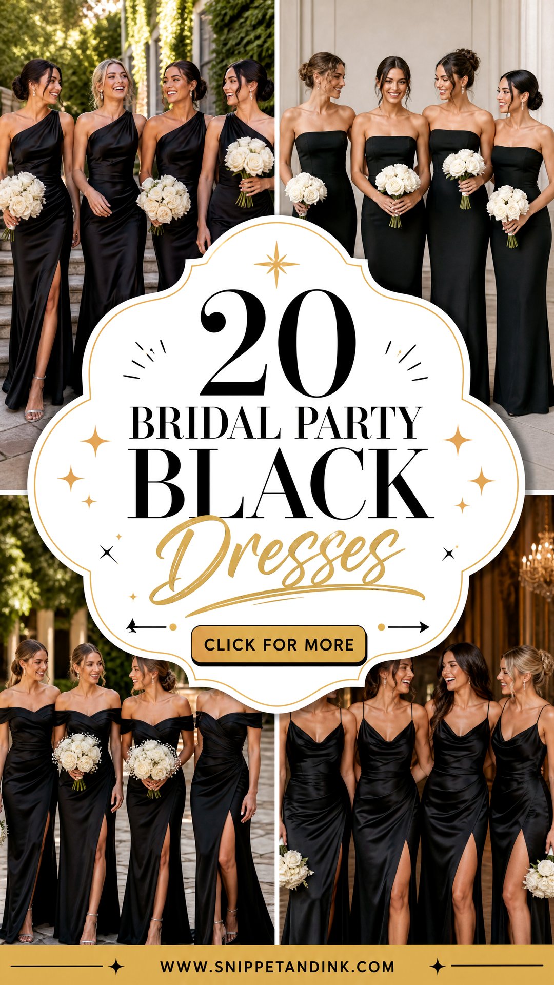 20 Bridal Party Black Dresses for a Chic Coordinated Wedding - 20 Bridal Party Black Dresses for a Chic, Coordinated Wedding