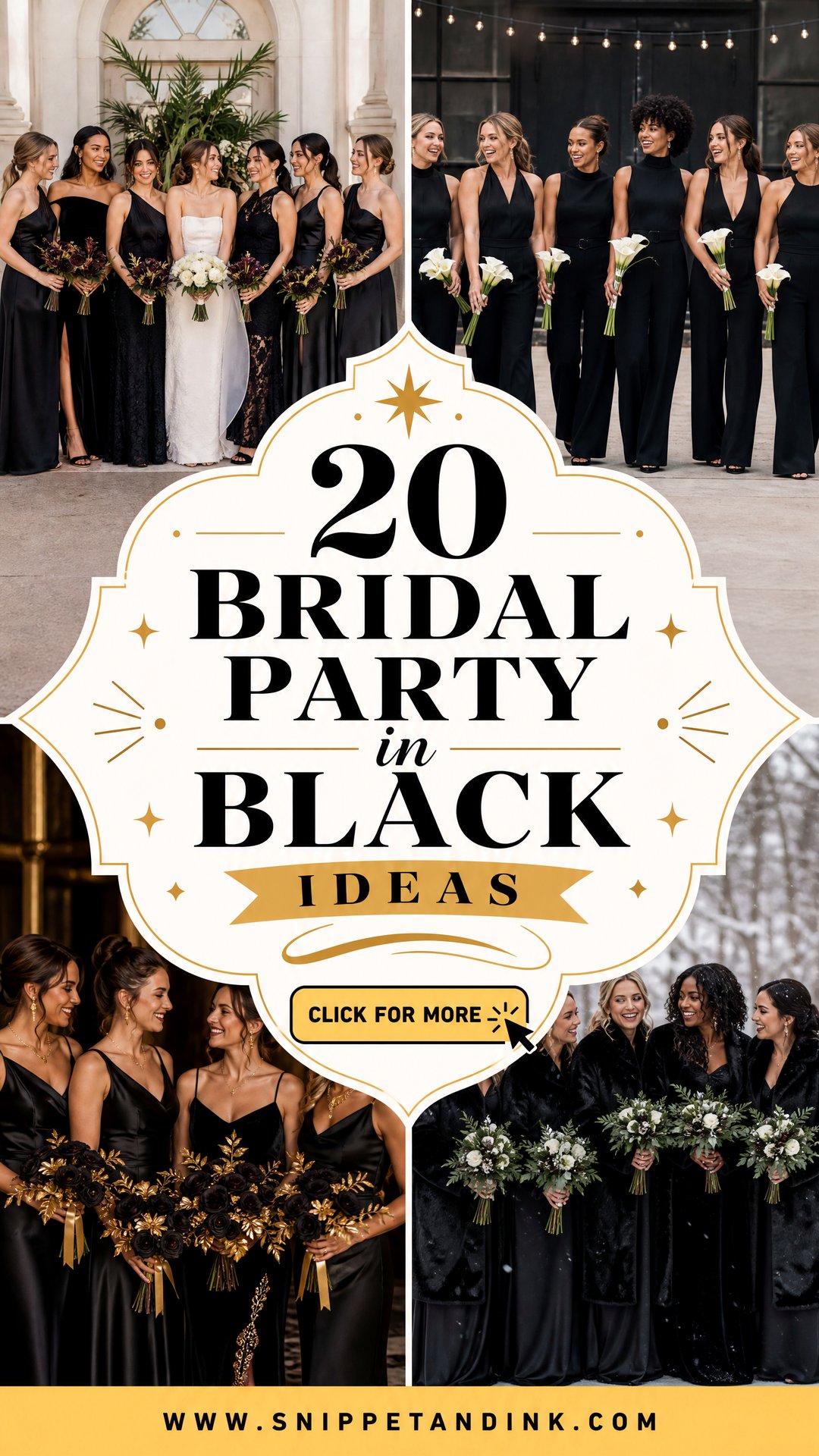 20 Bridal Party in Black Ideas for a Striking Modern Wedding - 20 Bridal Party in Black Ideas for a Striking Modern Wedding