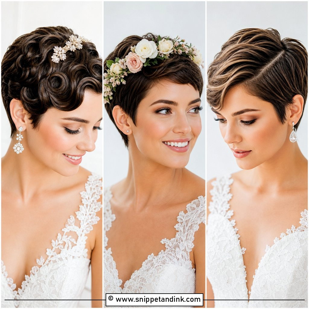 20 Bridal Pixie Ideas for Chic Short-Hair Brides
