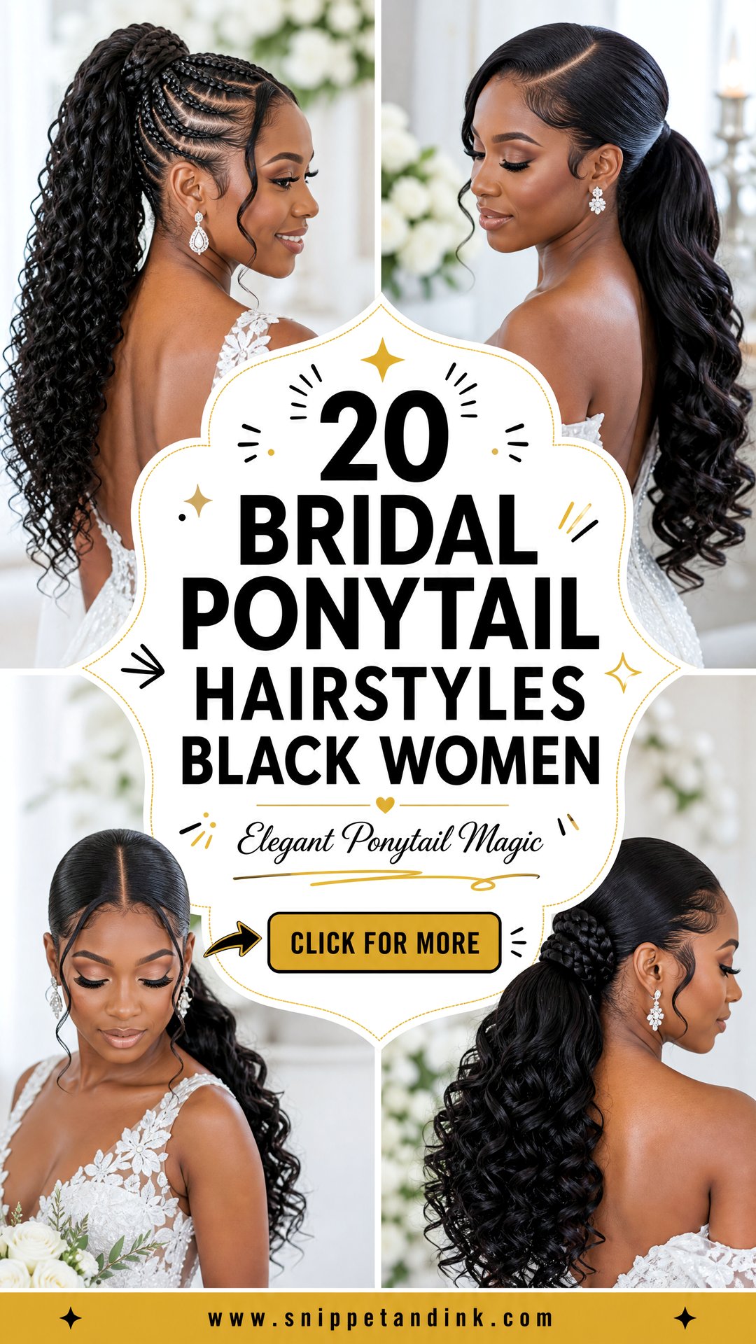 20 Bridal Ponytail Hairstyles Black Women Will Love - 20 Bridal Ponytail Hairstyles Black Women Will Love