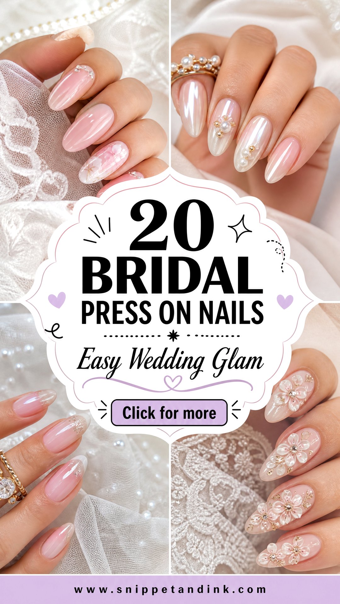 20 Bridal Press on Nails for Easy Wedding Glam - 20 Bridal Press on Nails for Easy Wedding Glam