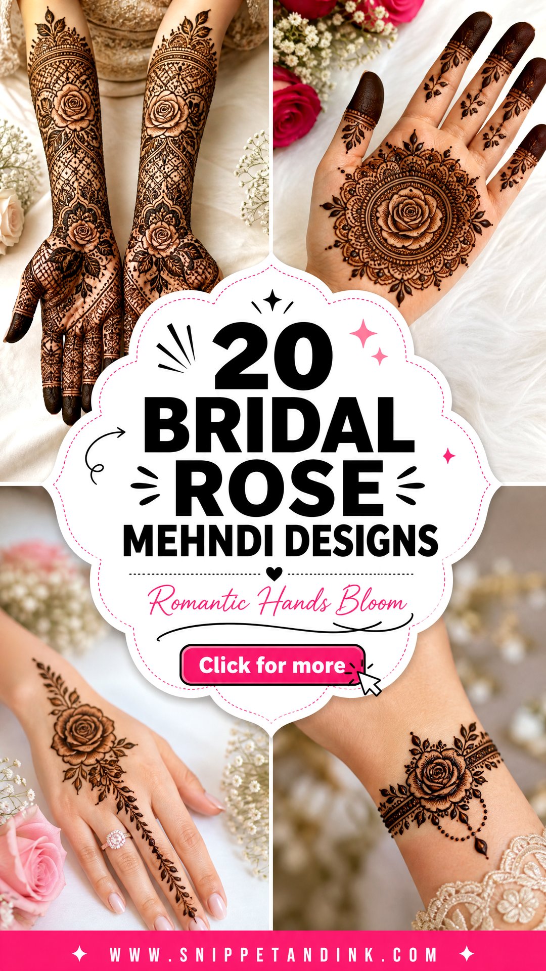 20 Bridal Rose Mehndi Designs for Romantic Brides - 20 Bridal Rose Mehndi Designs for Romantic Brides