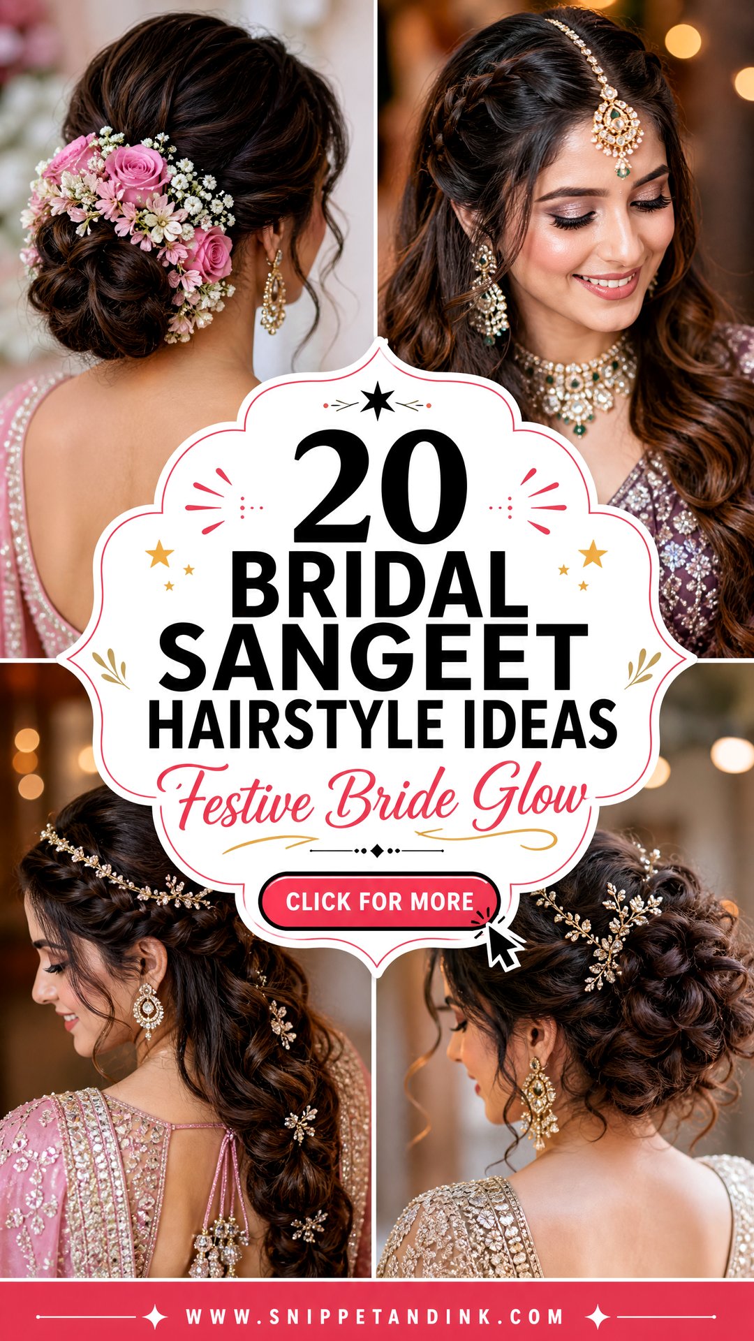 20 Bridal Sangeet Hairstyle Ideas for Festive Brides - 20 Bridal Sangeet Hairstyle Ideas for Festive Brides