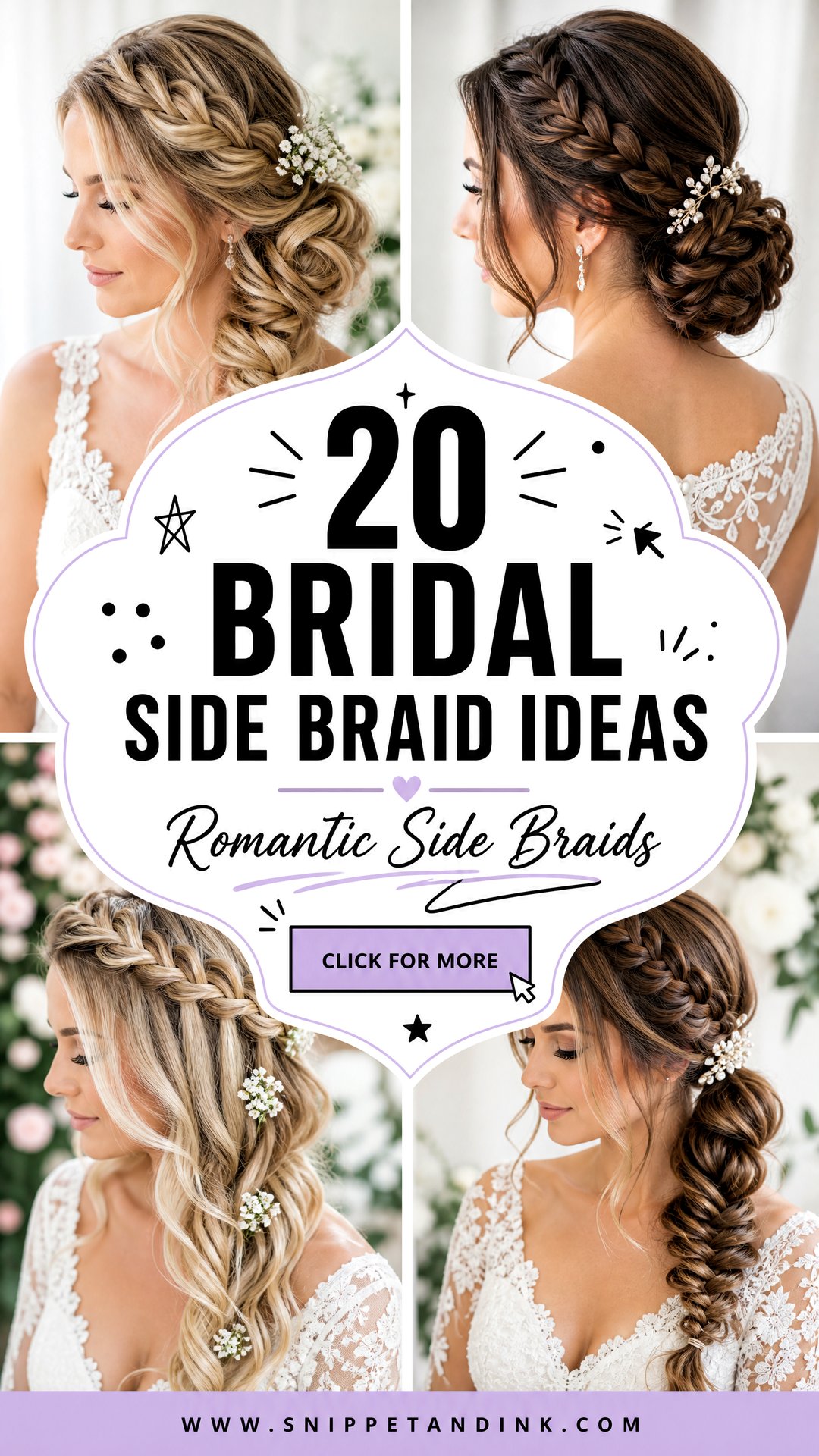 20 Bridal Side Braid Ideas for Romantic Wedding Hair - 20 Bridal Side Braid Ideas for Romantic Wedding Hair