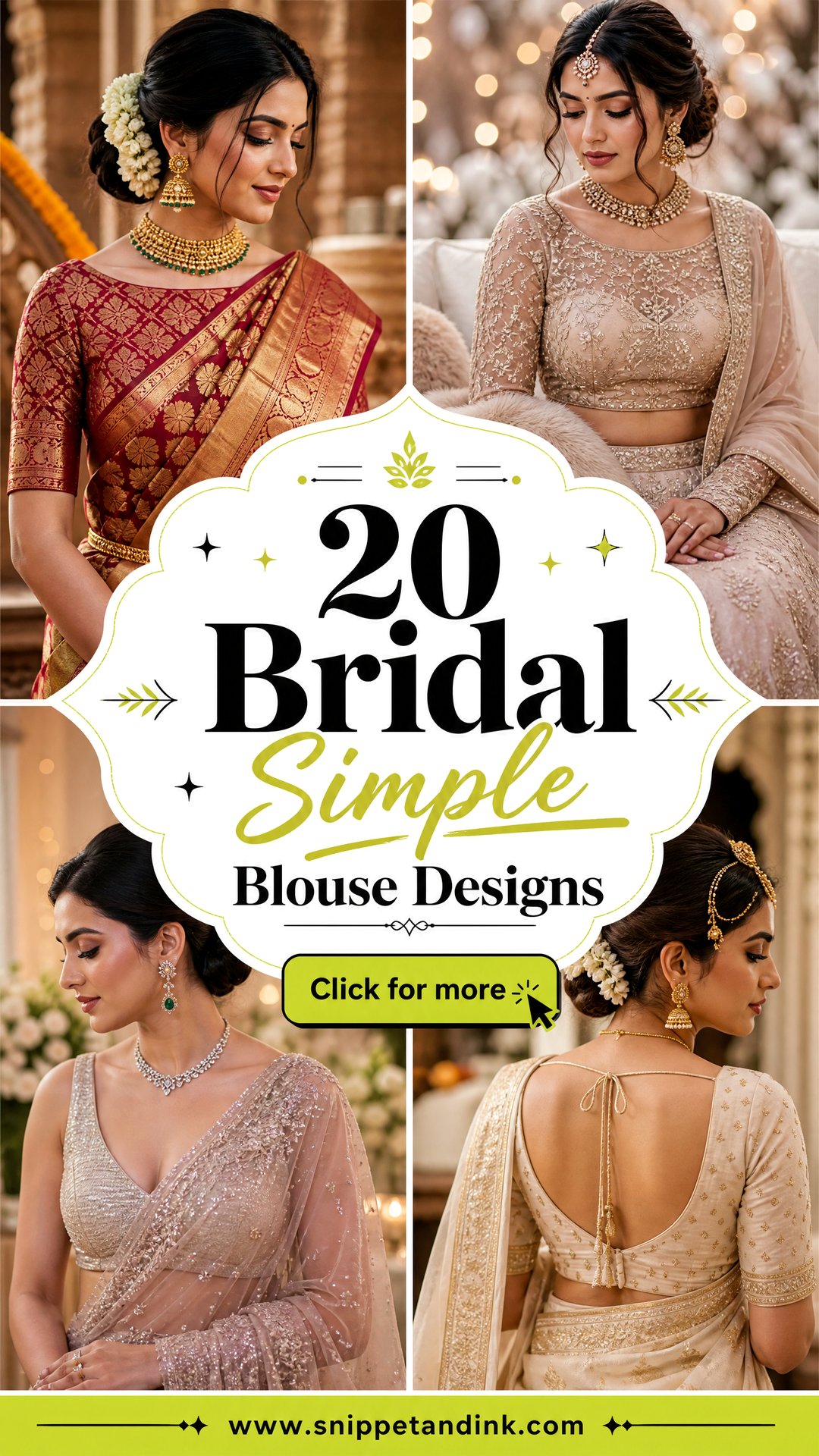 20 Bridal Simple Blouse Designs for an Elegant Wedding Look - 20 Bridal Simple Blouse Designs for an Elegant Wedding Look