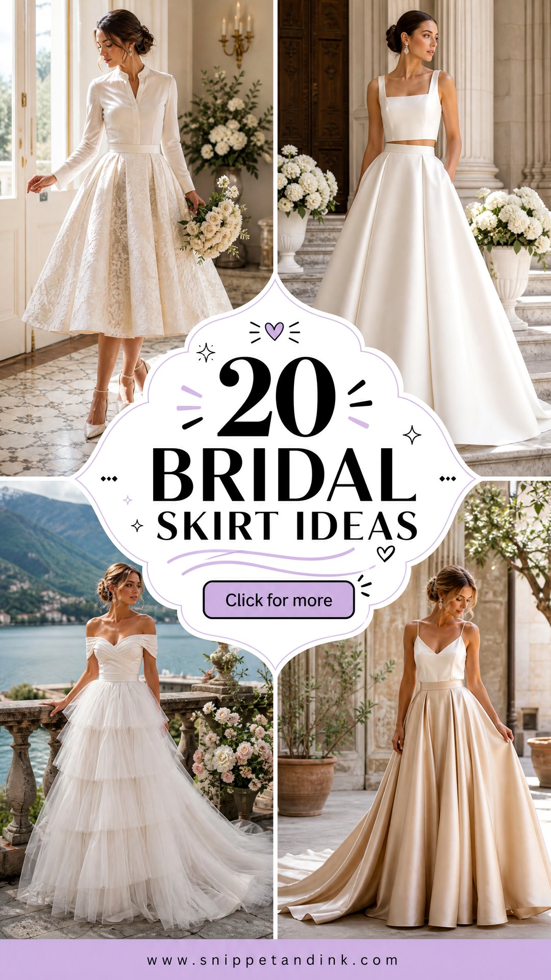 20 Bridal Skirt Ideas for a Chic Wedding-Day Look Youll Love - 20 Bridal Skirt Ideas for a Chic Wedding-Day Look You’ll Love