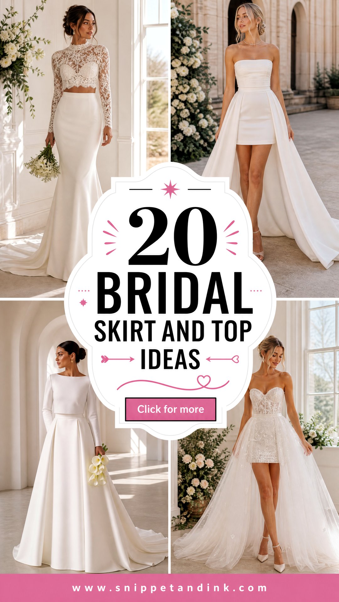 20 Bridal Skirt and Top Ideas for a Chic Modern Wedding - 20 Bridal Skirt and Top Ideas for a Chic Modern Wedding
