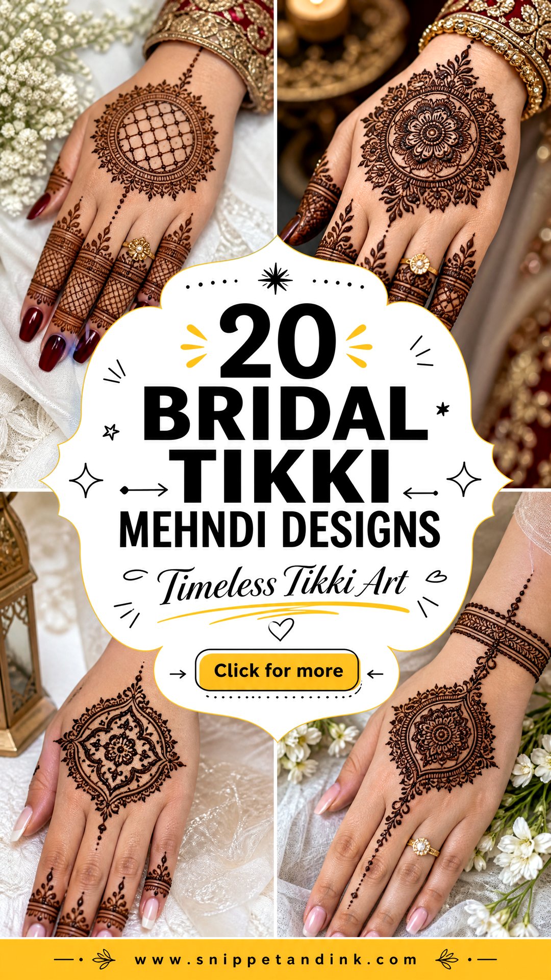 20 Bridal Tikki Mehndi Designs for Timeless Elegance - 20 Bridal Tikki Mehndi Designs for Timeless Elegance