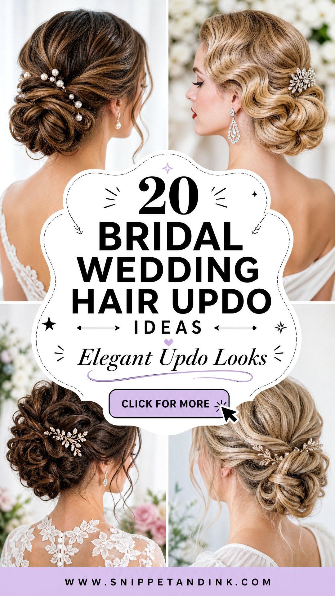 20 Bridal Wedding Hair Updo Ideas for Elegant Brides - 20 Bridal Wedding Hair Updo Ideas for Elegant Brides