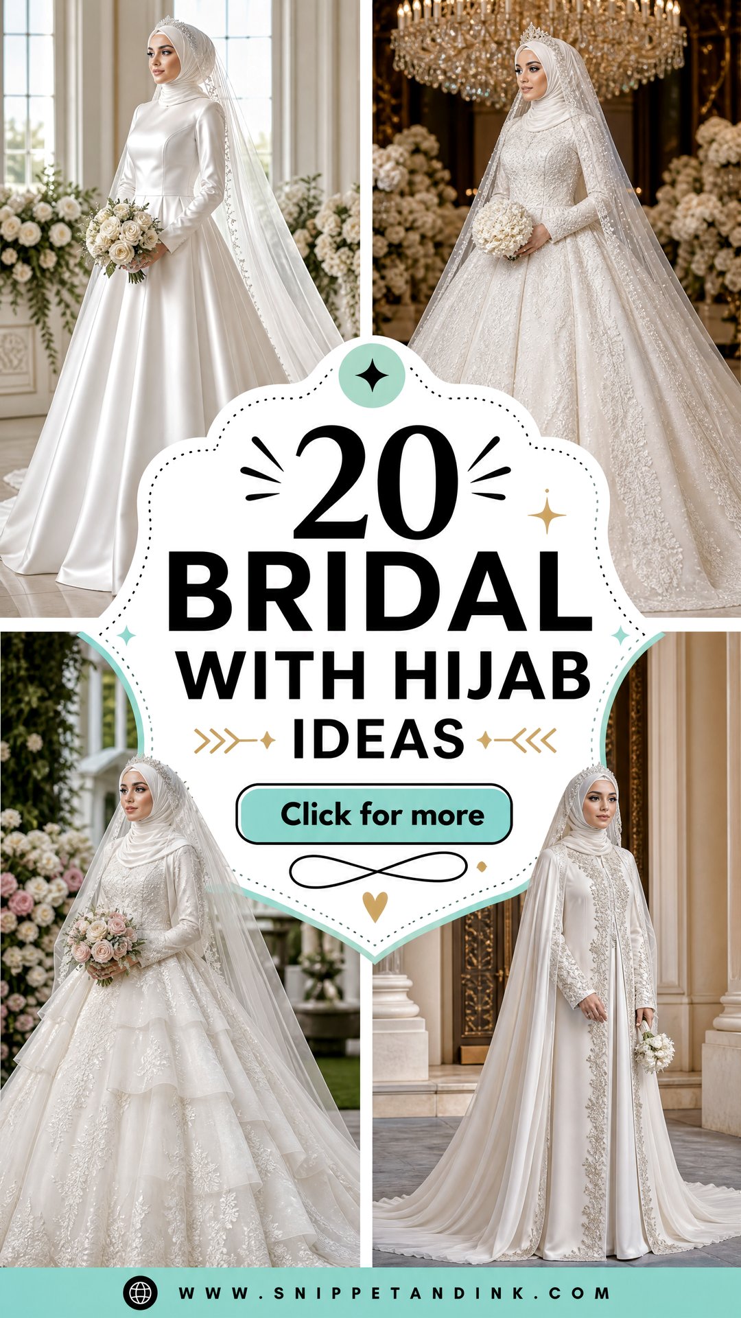 20 Bridal with Hijab Ideas for an Elegant Modest Wedding Look - 20 Bridal with Hijab Ideas for an Elegant, Modest Wedding Look