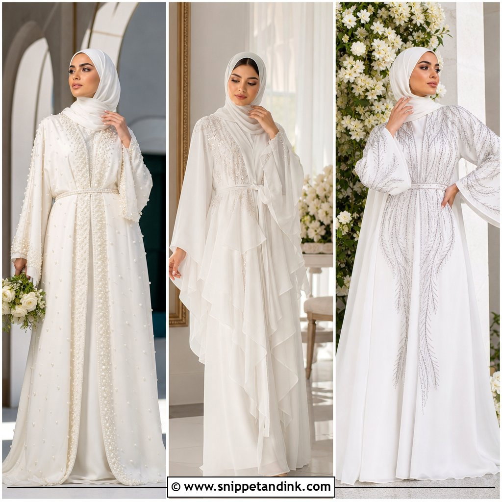20 Bride Abaya Ideas for a Graceful and Modern Wedding Look