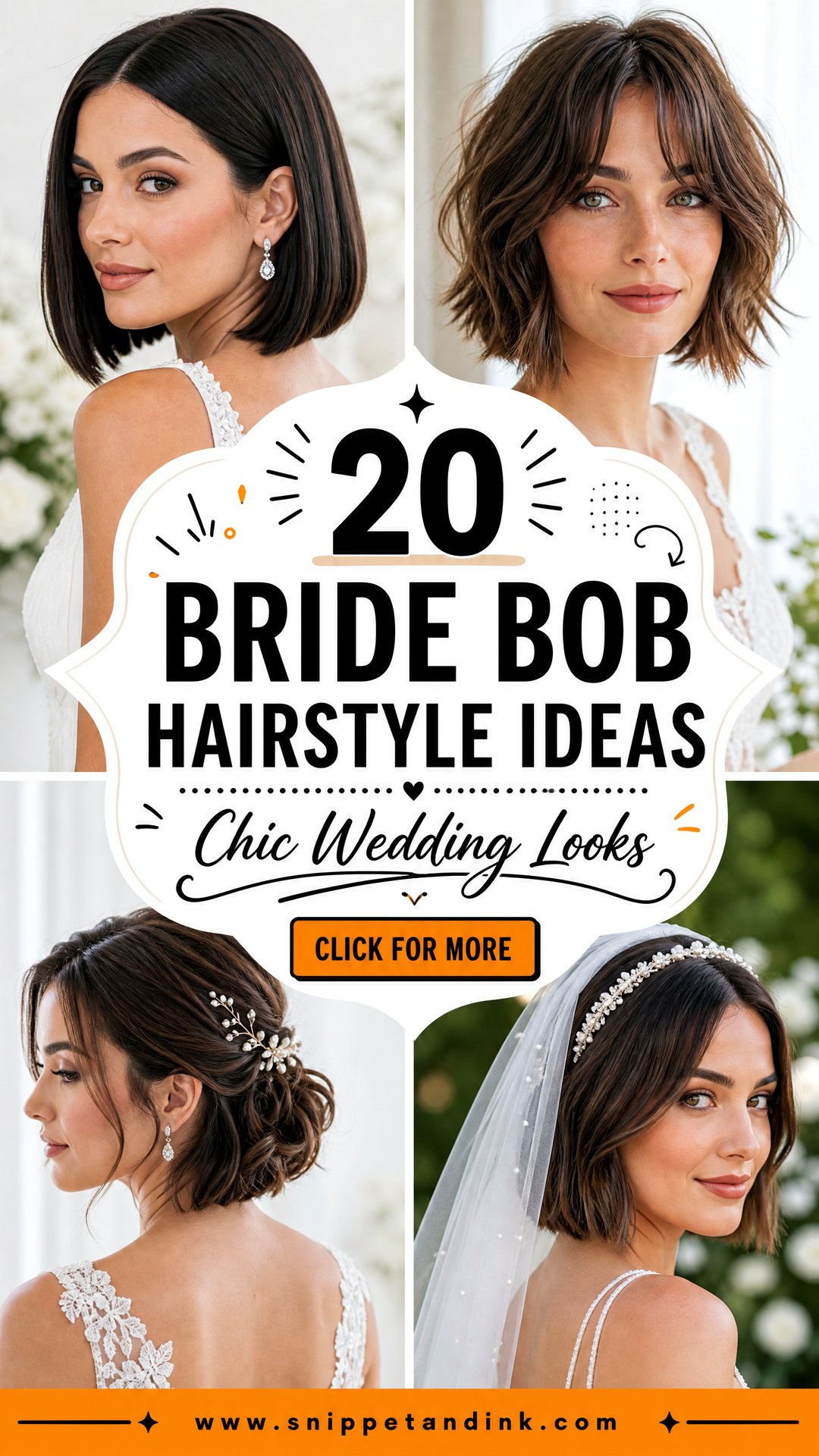 20 Bride Bob Hairstyle Ideas for Chic Wedding Looks - 20 Bride Bob Hairstyle Ideas for Chic Wedding Looks