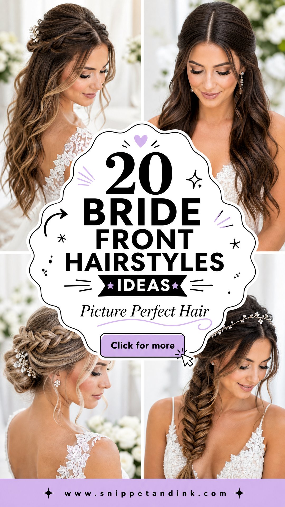 20 Bride Front Hairstyles for Picture-Perfect Wedding Looks - 20 Bride Front Hairstyles for Picture-Perfect Wedding Looks