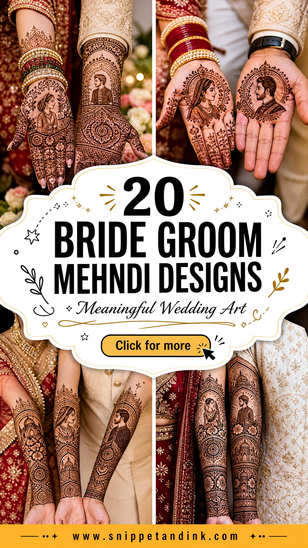 20 Bride Groom Mehndi Designs for Meaningful Wedding Art - 20 Bride Groom Mehndi Designs for Meaningful Wedding Art