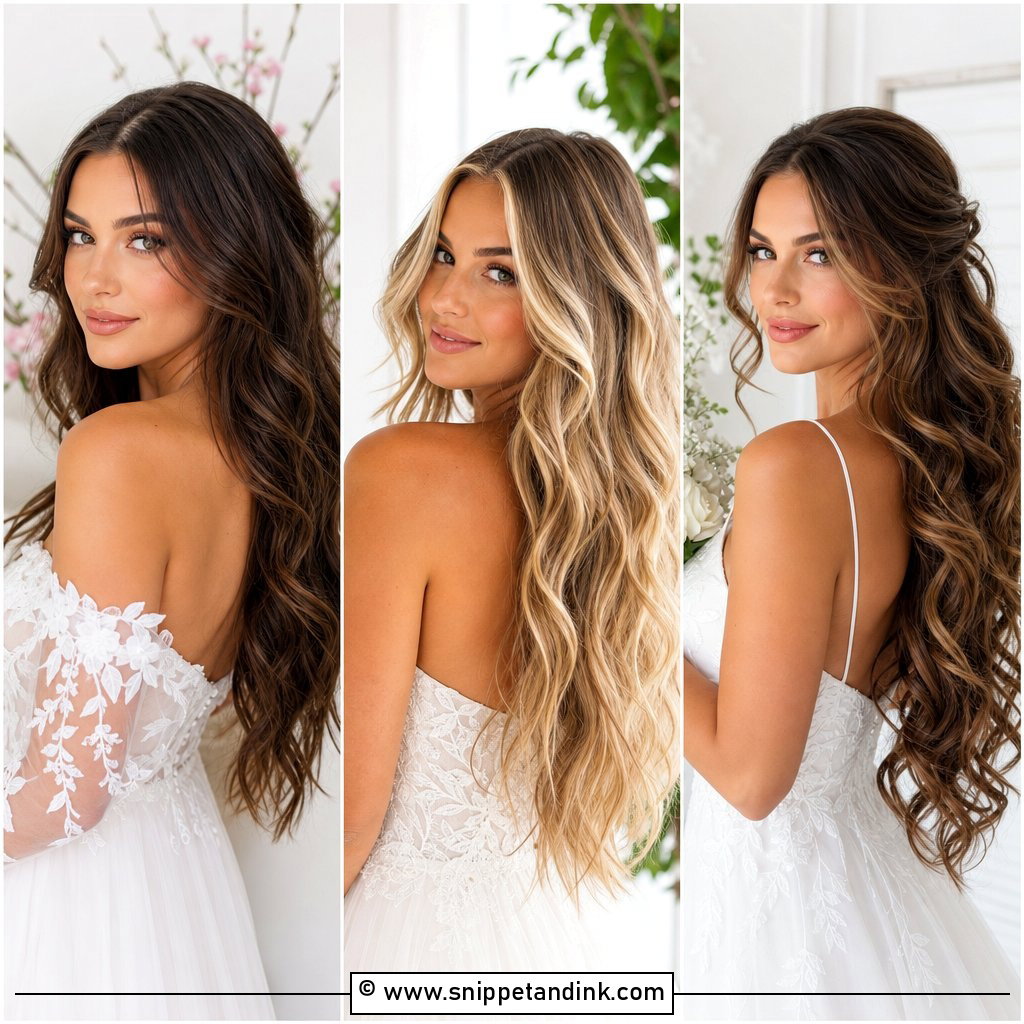 20 Bride Hair Long Down Ideas for Romantic Wedding Looks