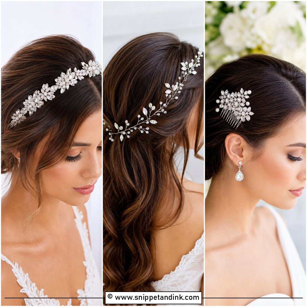 20 Bride Hair Piece Ideas for Sparkling Wedding Detail