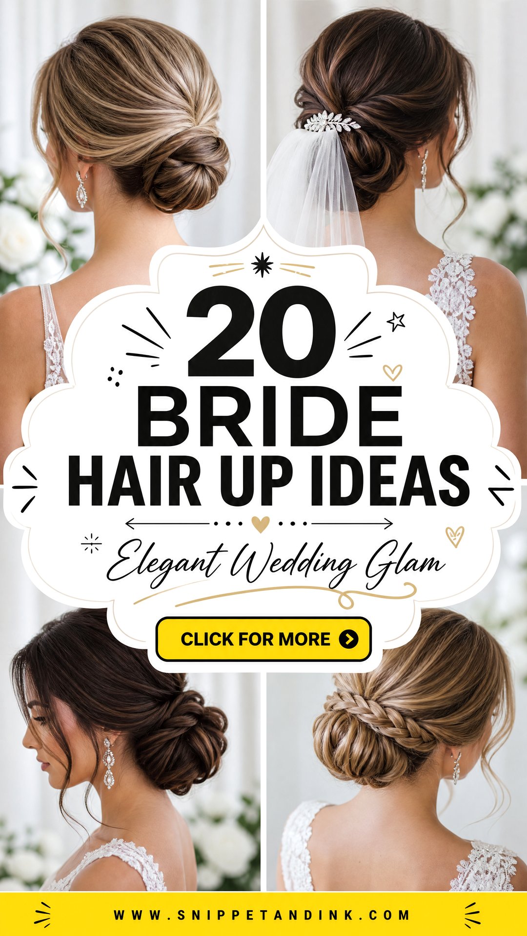 20 Bride Hair Up Ideas for Elegant Wedding-Day Glamour - 20 Bride Hair Up Ideas for Elegant Wedding-Day Glamour