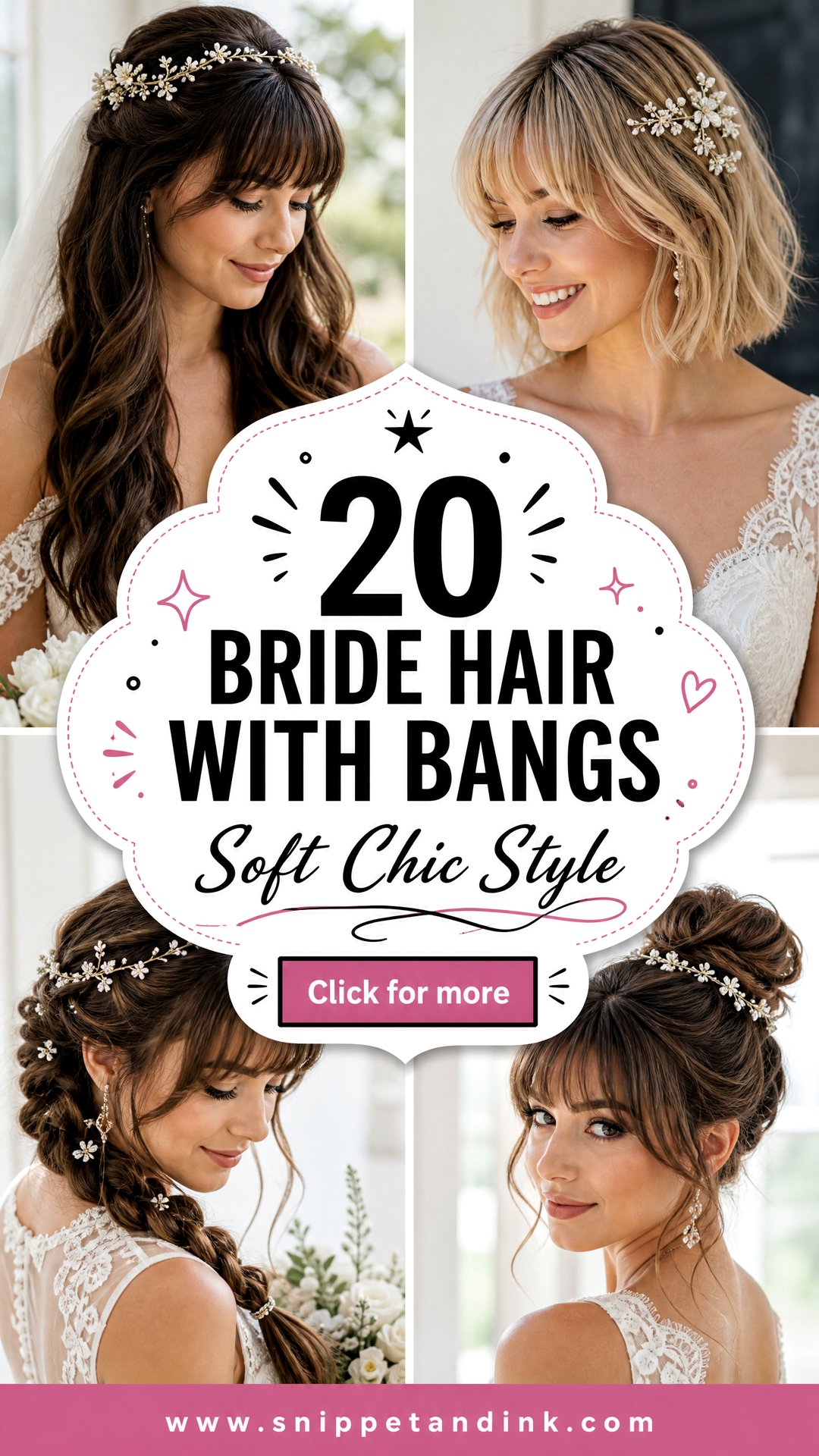 20 Bride Hair with Bangs for Soft Chic Wedding Style - 20 Bride Hair with Bangs for Soft, Chic Wedding Style