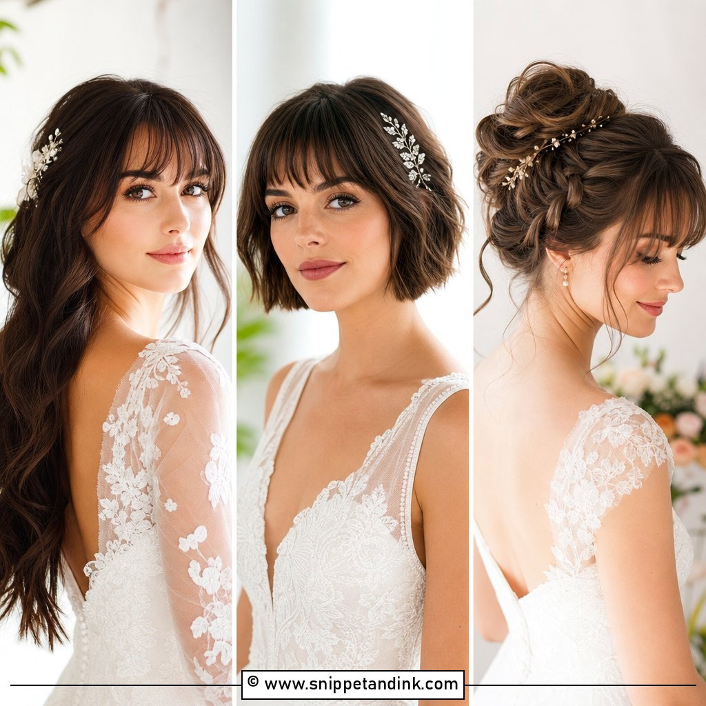20 Bride Hair with Bangs for Soft Chic Wedding Style