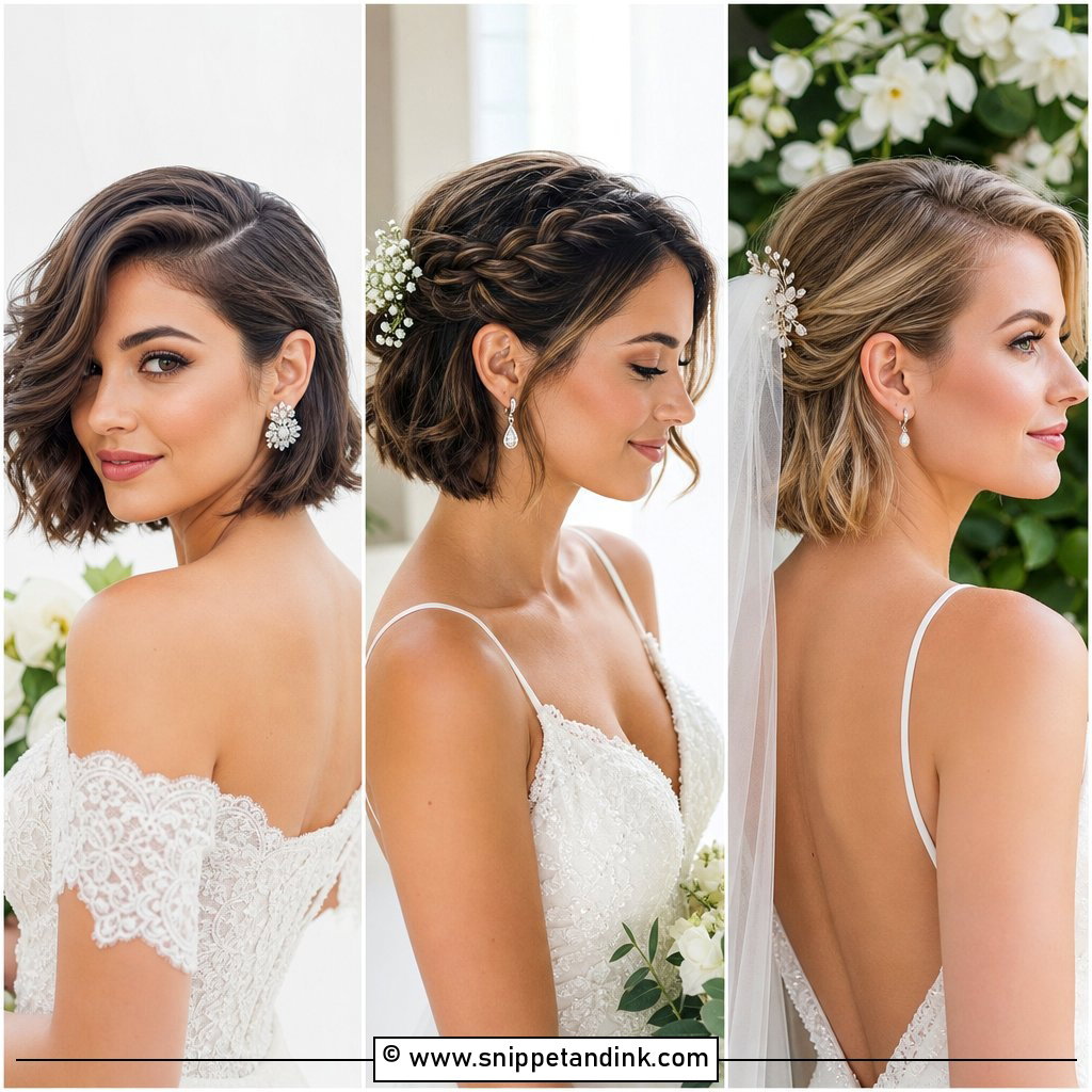 20 Bride Hairstyles for Short Hair That Feel Effortless