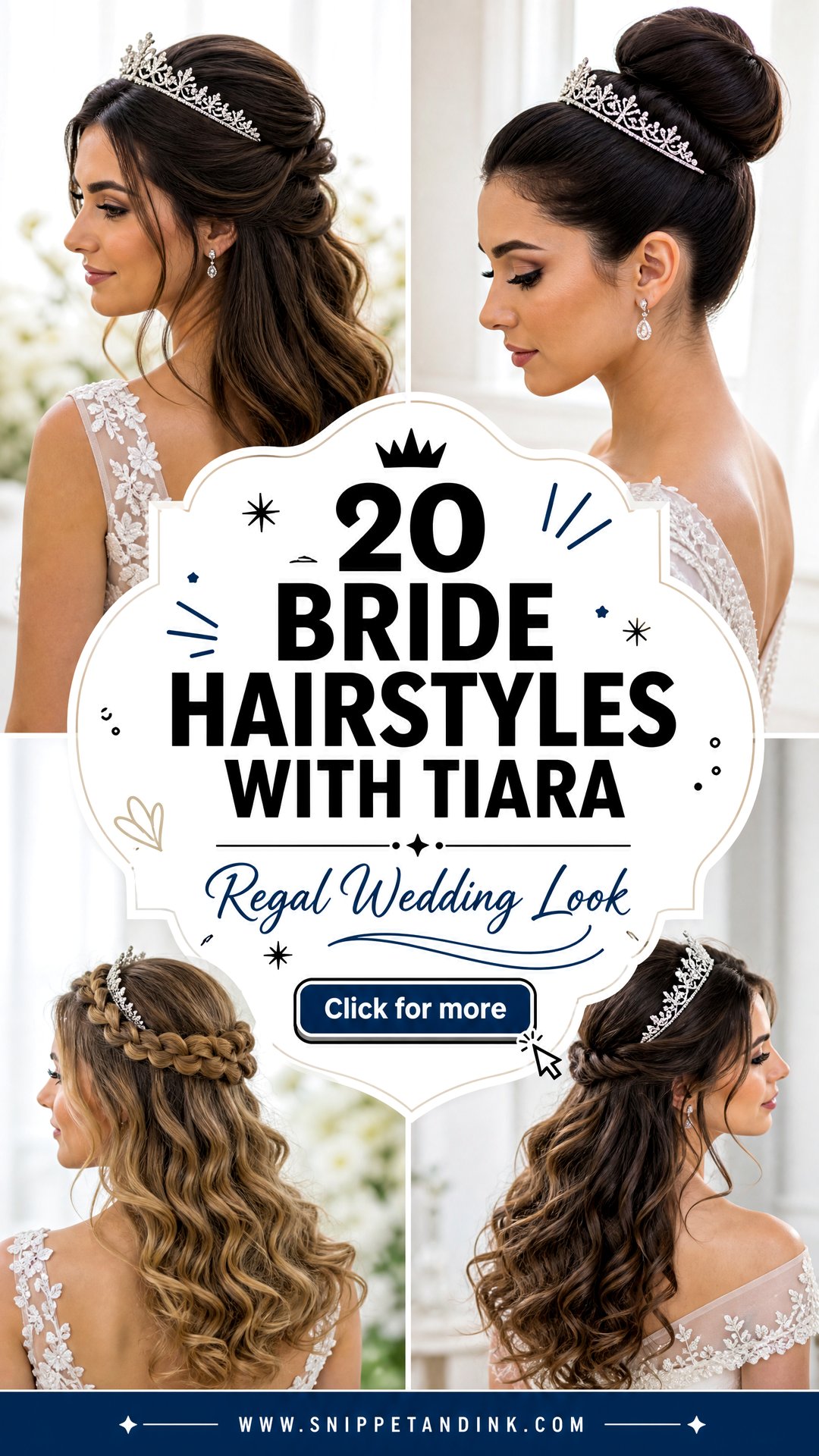 20 Bride Hairstyles with Tiara for a Regal Wedding Look - 20 Bride Hairstyles with Tiara for a Regal Wedding Look