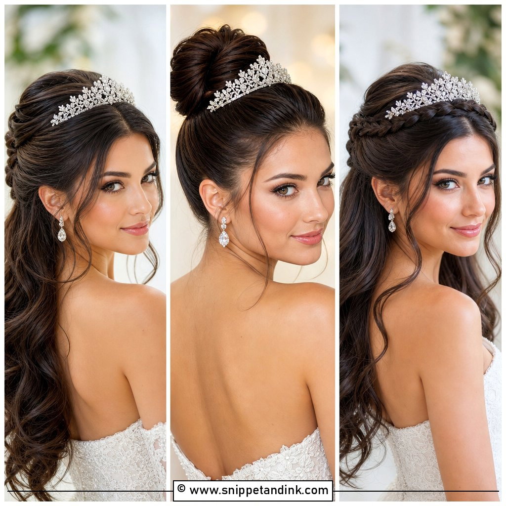 20 Bride Hairstyles with Tiara for a Regal Wedding Look