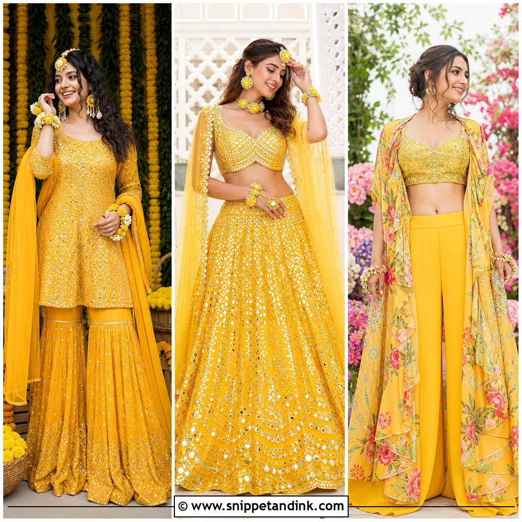 20 Bride Haldi Outfit Ideas for a Joyful Pre-Wedding Glow