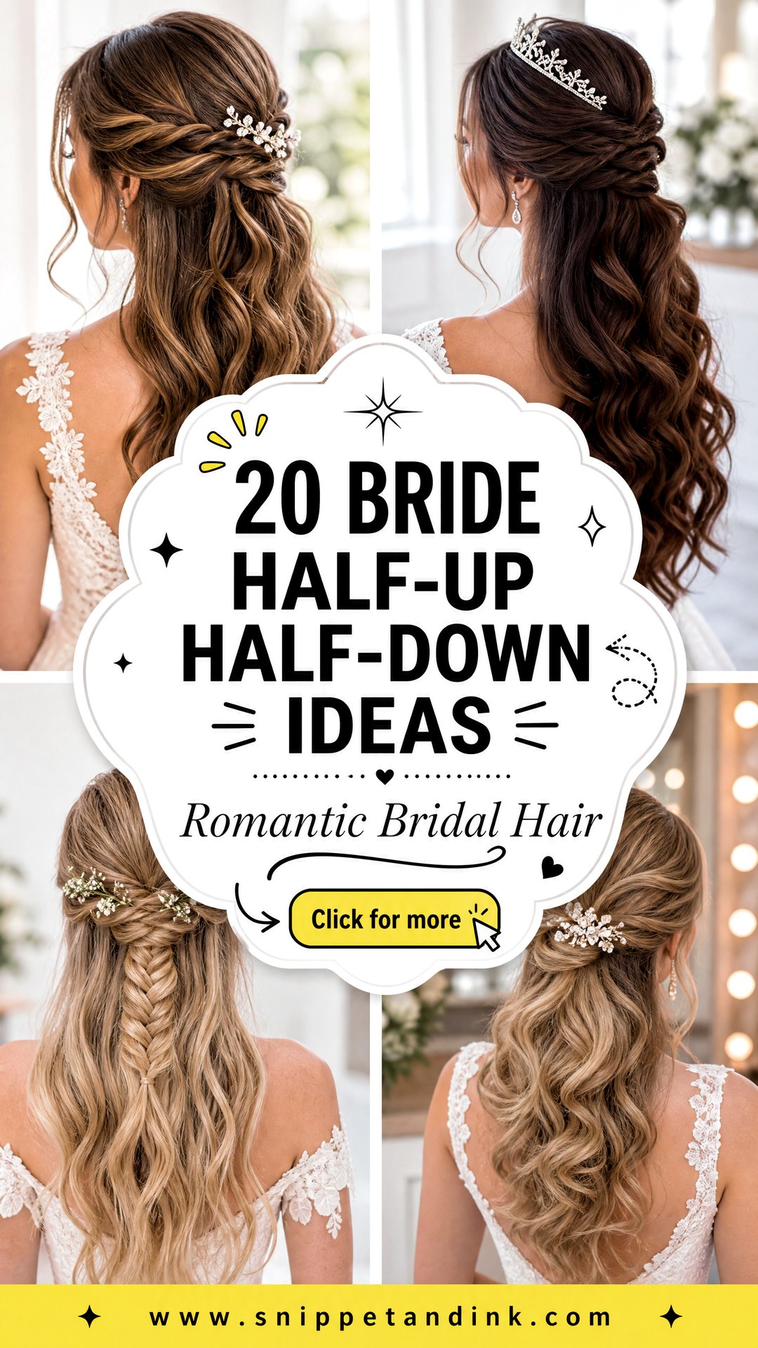 20 Bride Half-Up Half-Down Ideas for Romantic Hair - 20 Bride Half-Up Half-Down Ideas for Romantic Hair