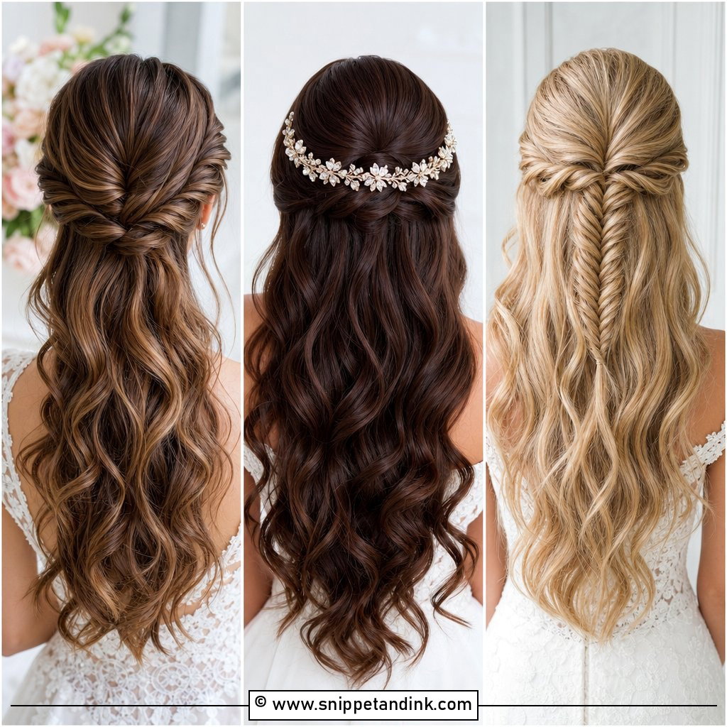 20 Bride Half-Up Half-Down Ideas for Romantic Hair