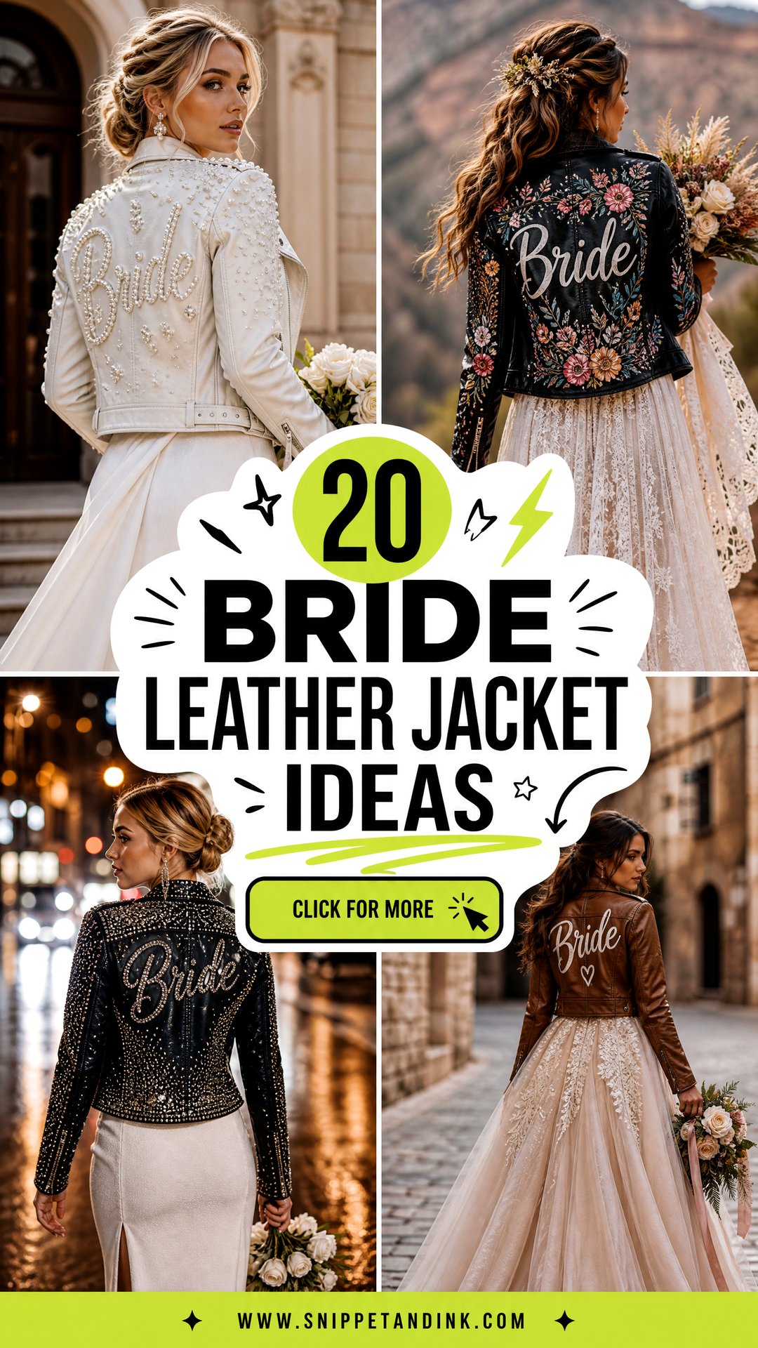20 Bride Leather Jacket Ideas for an Edgy Wedding Statement - 20 Bride Leather Jacket Ideas for an Edgy Wedding Statement