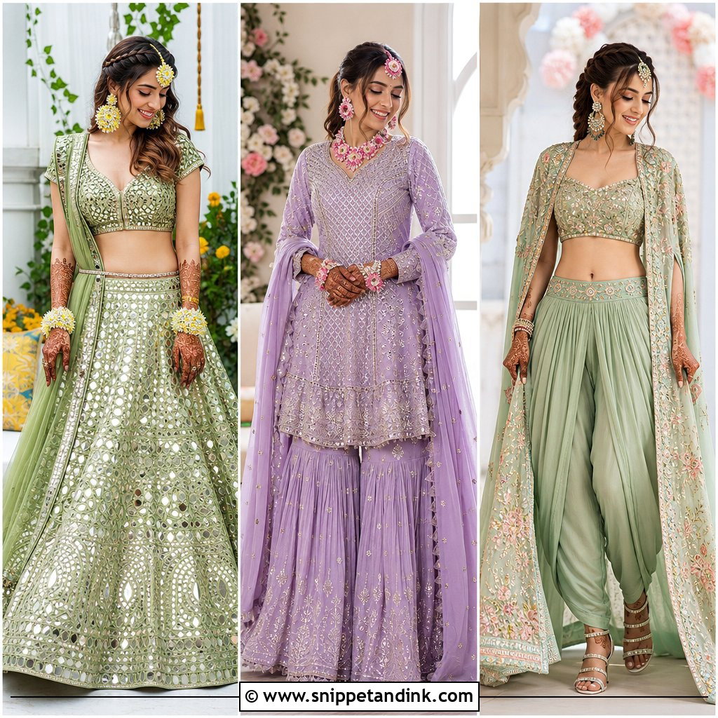 20 Bride Mehandi Outfit Ideas for a Colorful Celebration