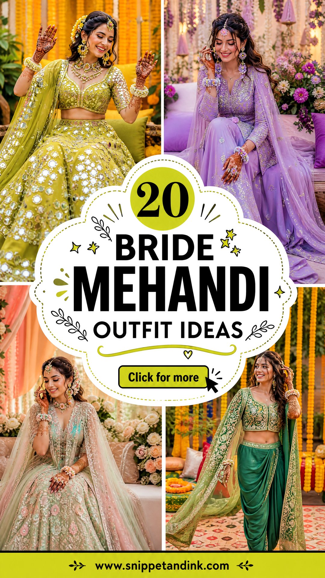 20 Bride Mehandi Outfit Ideas for a Colorful Celebration - 20 Bride Mehandi Outfit Ideas for a Colorful Celebration