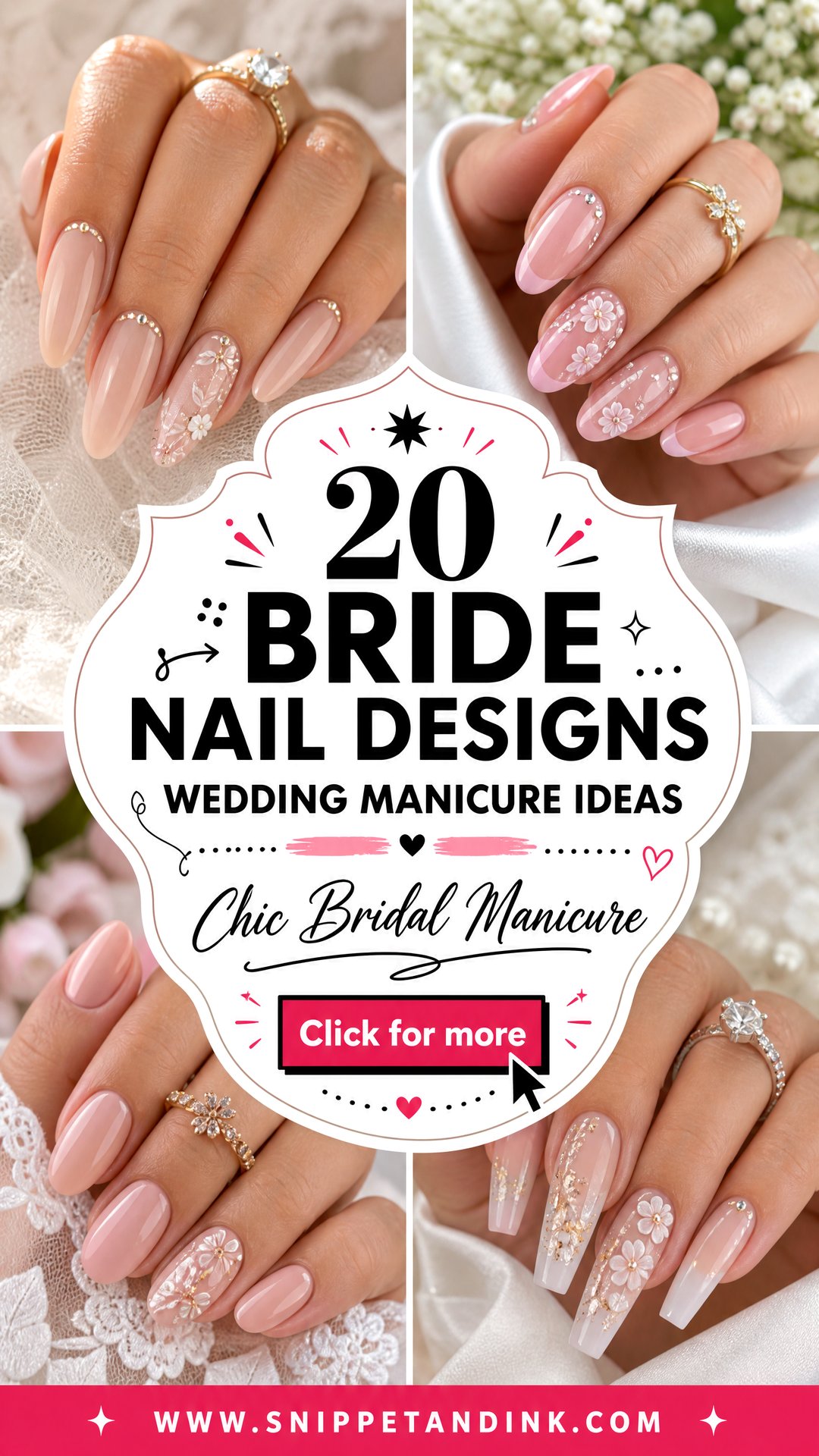 20 Bride Nail Designs Wedding Manicure Ideas to Love - 20 Bride Nail Designs Wedding Manicure Ideas to Love