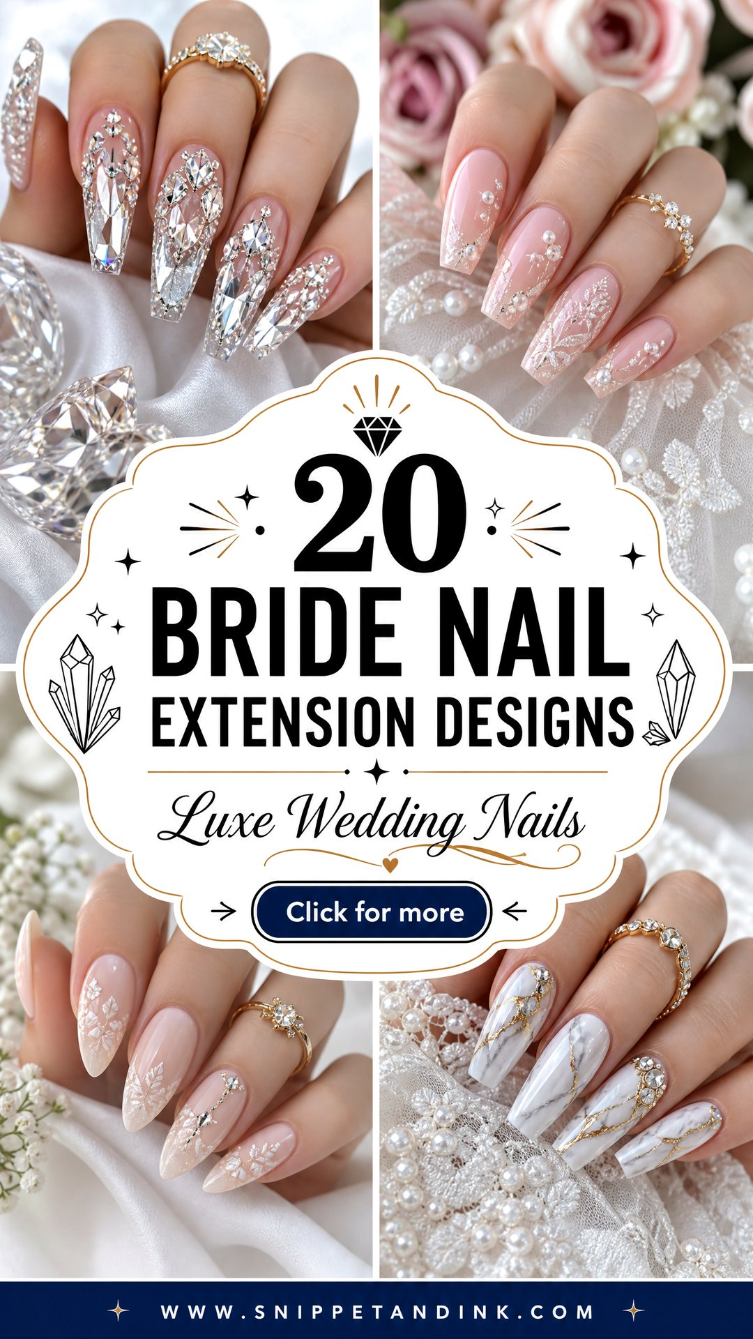 20 Bride Nail Extension Designs for a Luxe Wedding Look - 20 Bride Nail Extension Designs for a Luxe Wedding Look