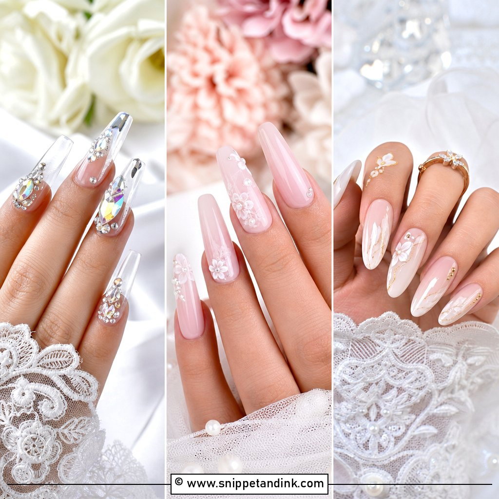 20 Bride Nail Extension Designs for a Luxe Wedding Look