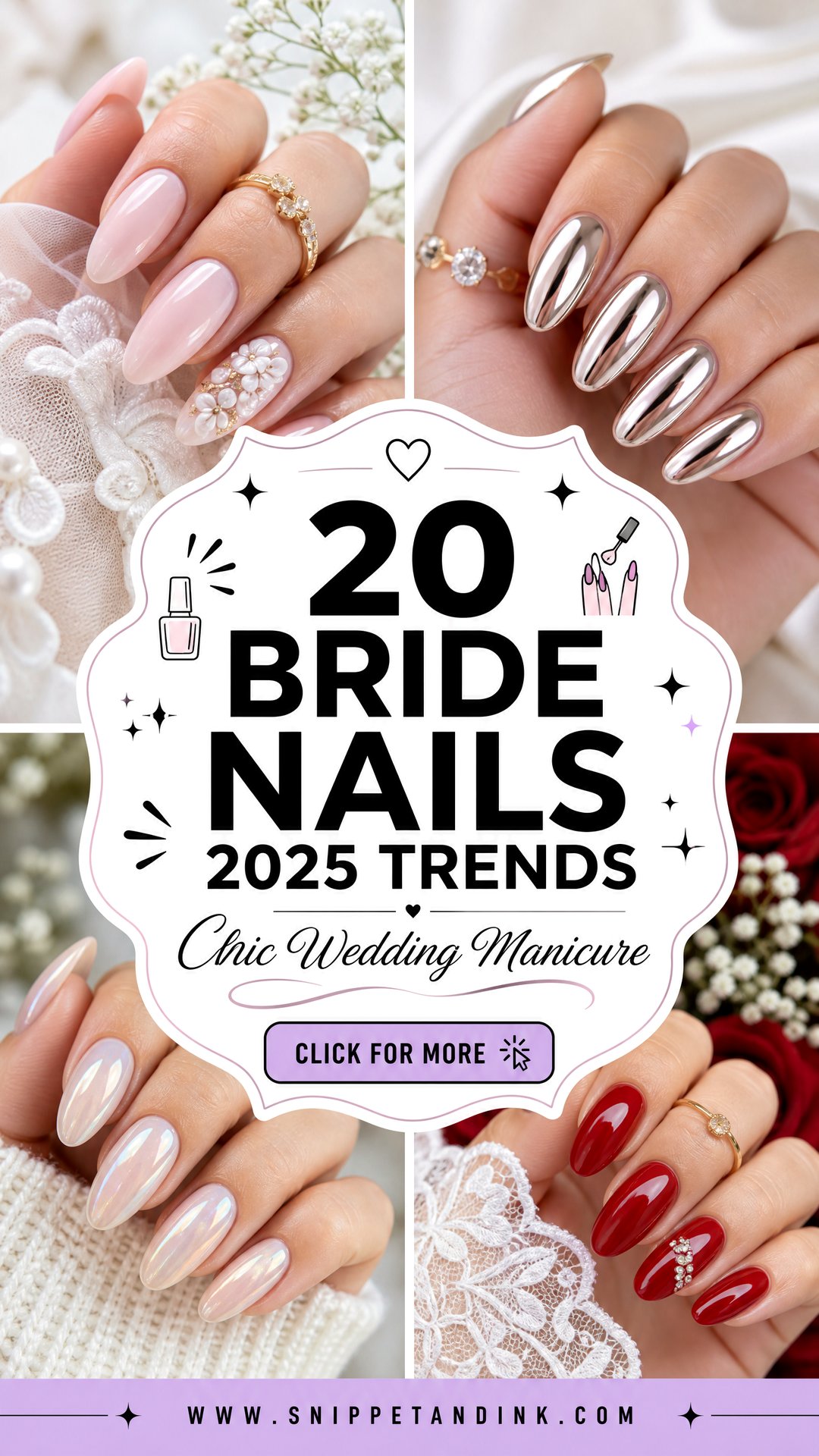 20 Bride Nails 2025 Trends for a Chic Wedding Manicure - 20 Bride Nails 2025 Trends for a Chic Wedding Manicure