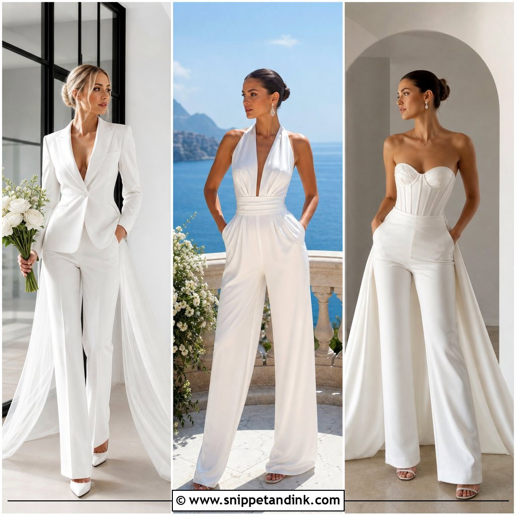 20 Bride Pants Ideas for Chic, Modern Wedding-Day Style