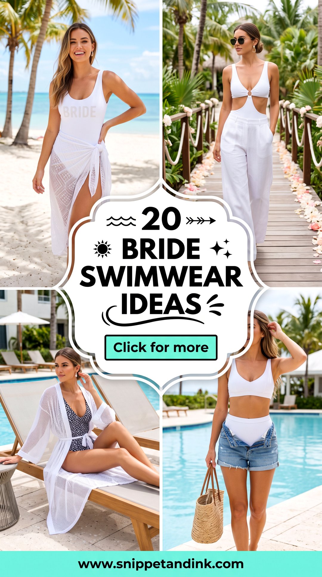 20 Bride Swimwear Ideas for a Chic Honeymoon and Poolside Look - 20 Bride Swimwear Ideas for a Chic Honeymoon and Poolside Look