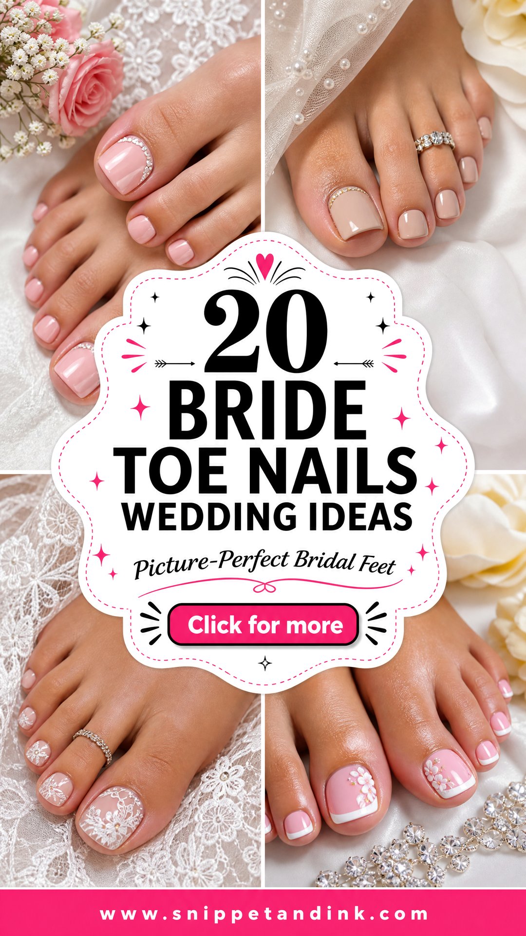 20 Bride Toe Nails Wedding Ideas for Picture-Perfect Feet - 20 Bride Toe Nails Wedding Ideas for Picture-Perfect Feet