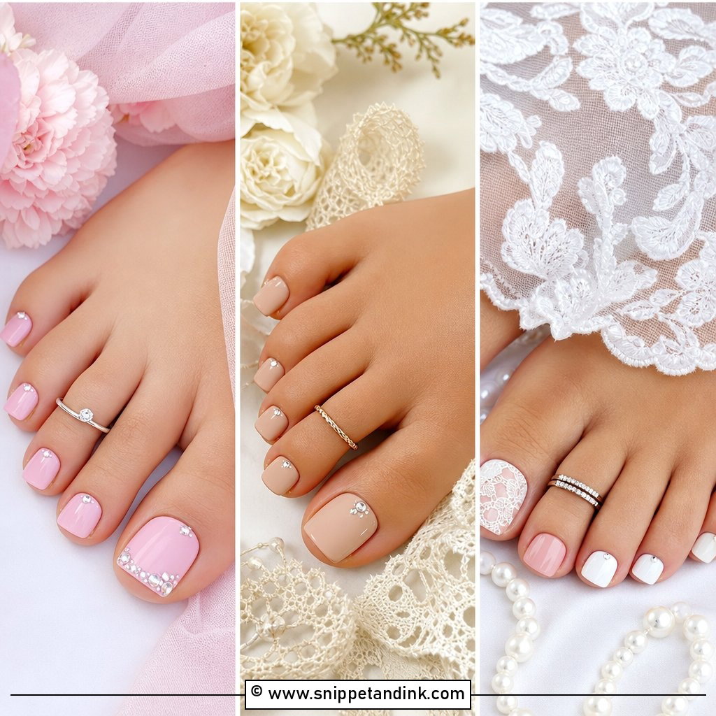20 Bride Toe Nails Wedding Ideas for Picture-Perfect Feet