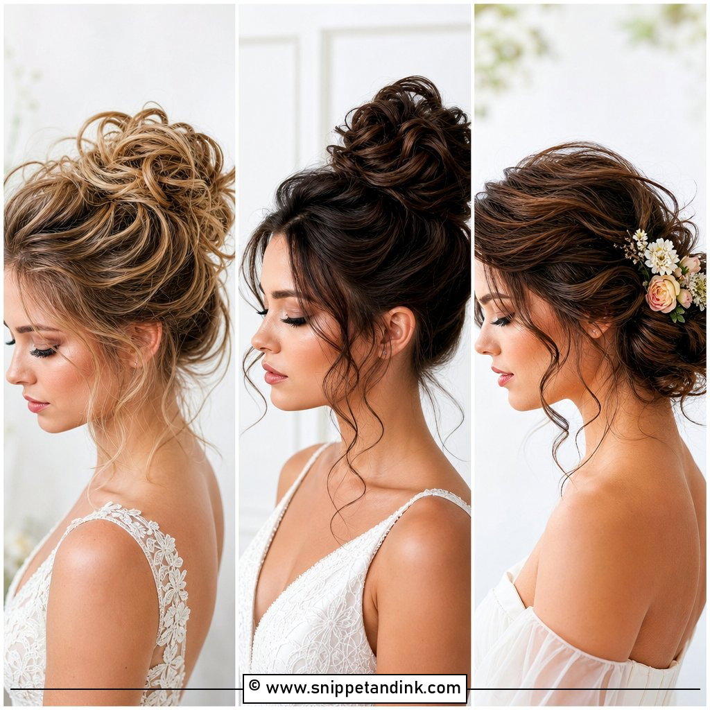 20 Bride Updo Hairstyles Bun Loose Curls for Big-Day Glam