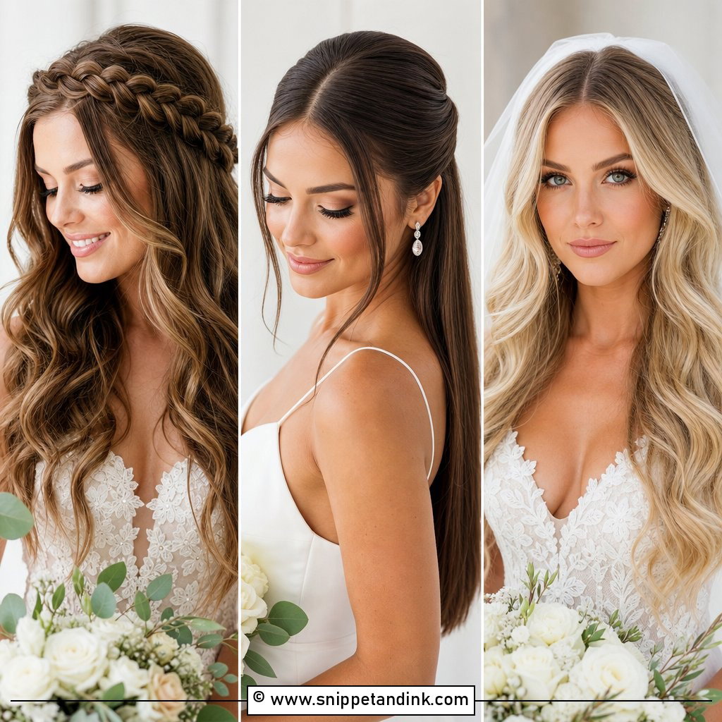 20 Bride Wedding Hair Down Ideas for Effortless Glam