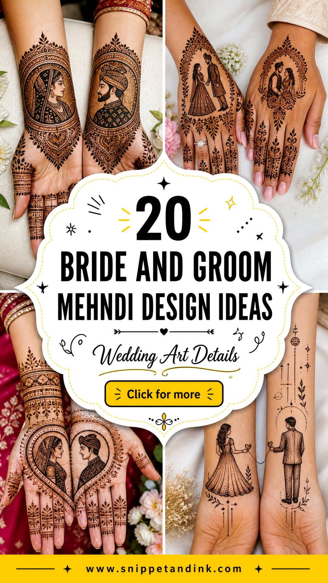 20 Bride and Groom Mehndi Design Ideas for Wedding Art - 20 Bride and Groom Mehndi Design Ideas for Wedding Art
