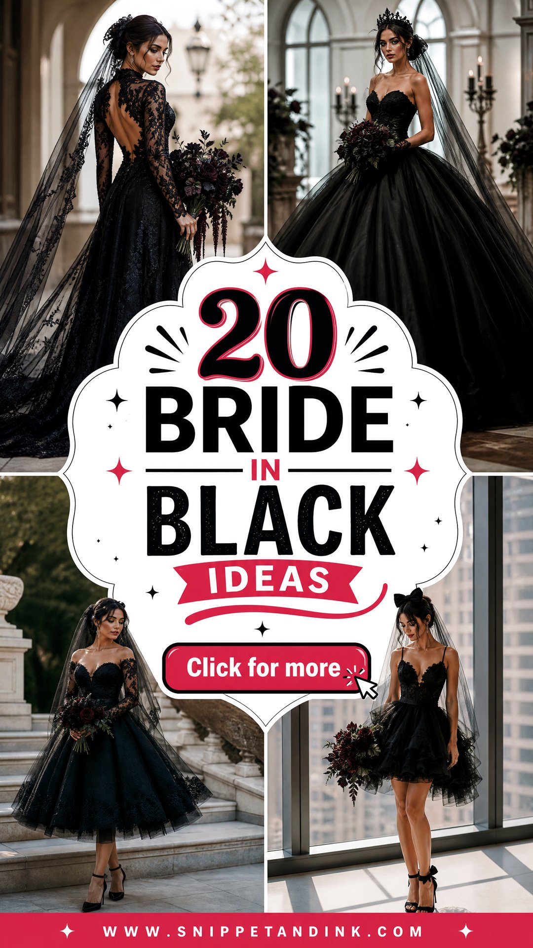 20 Bride in Black Ideas for a Bold Modern Wedding Look - 20 Bride in Black Ideas for a Bold, Modern Wedding Look