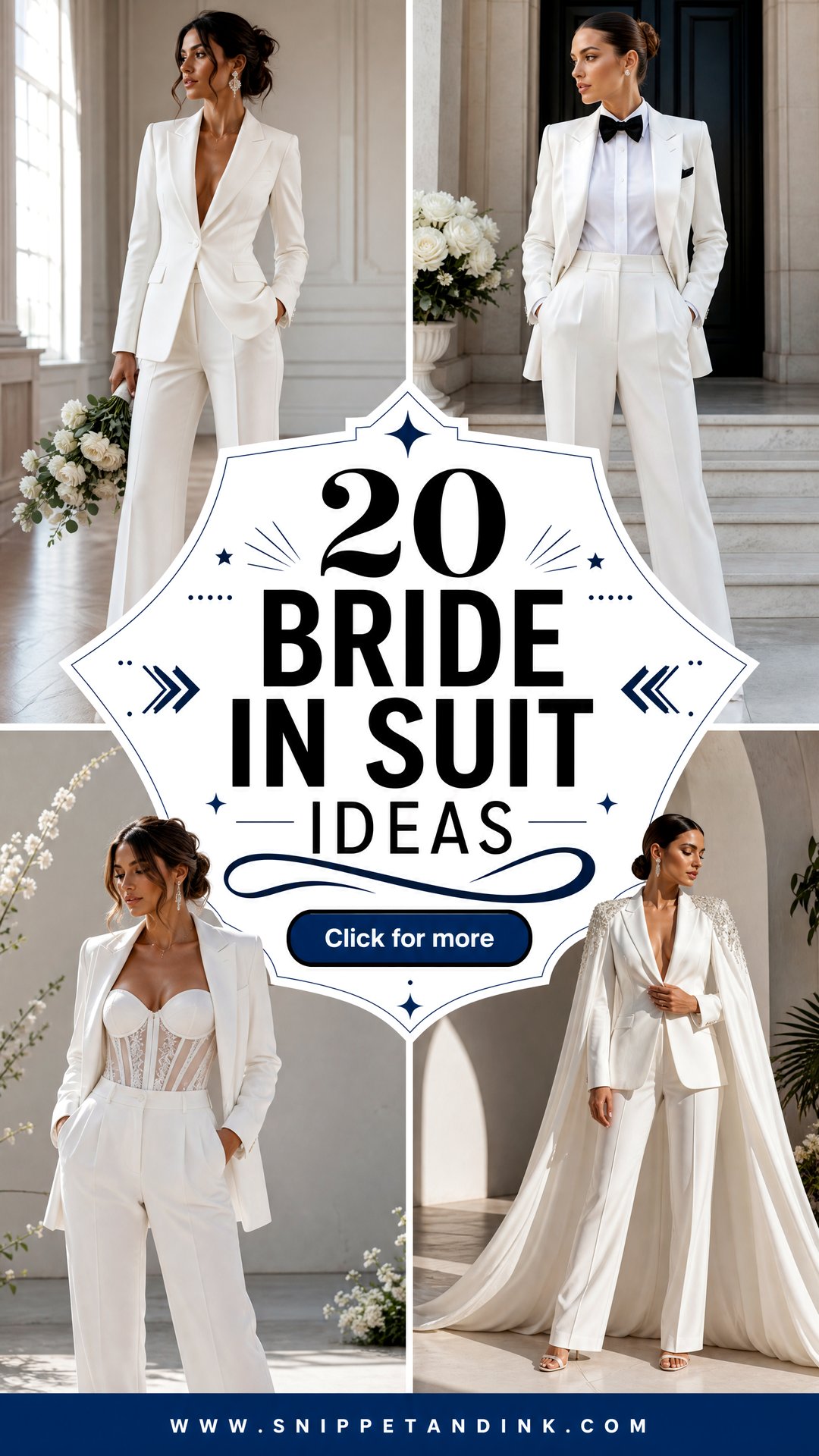 20 Bride in Suit Ideas for a Chic Modern Wedding Statement - 20 Bride in Suit Ideas for a Chic, Modern Wedding Statement