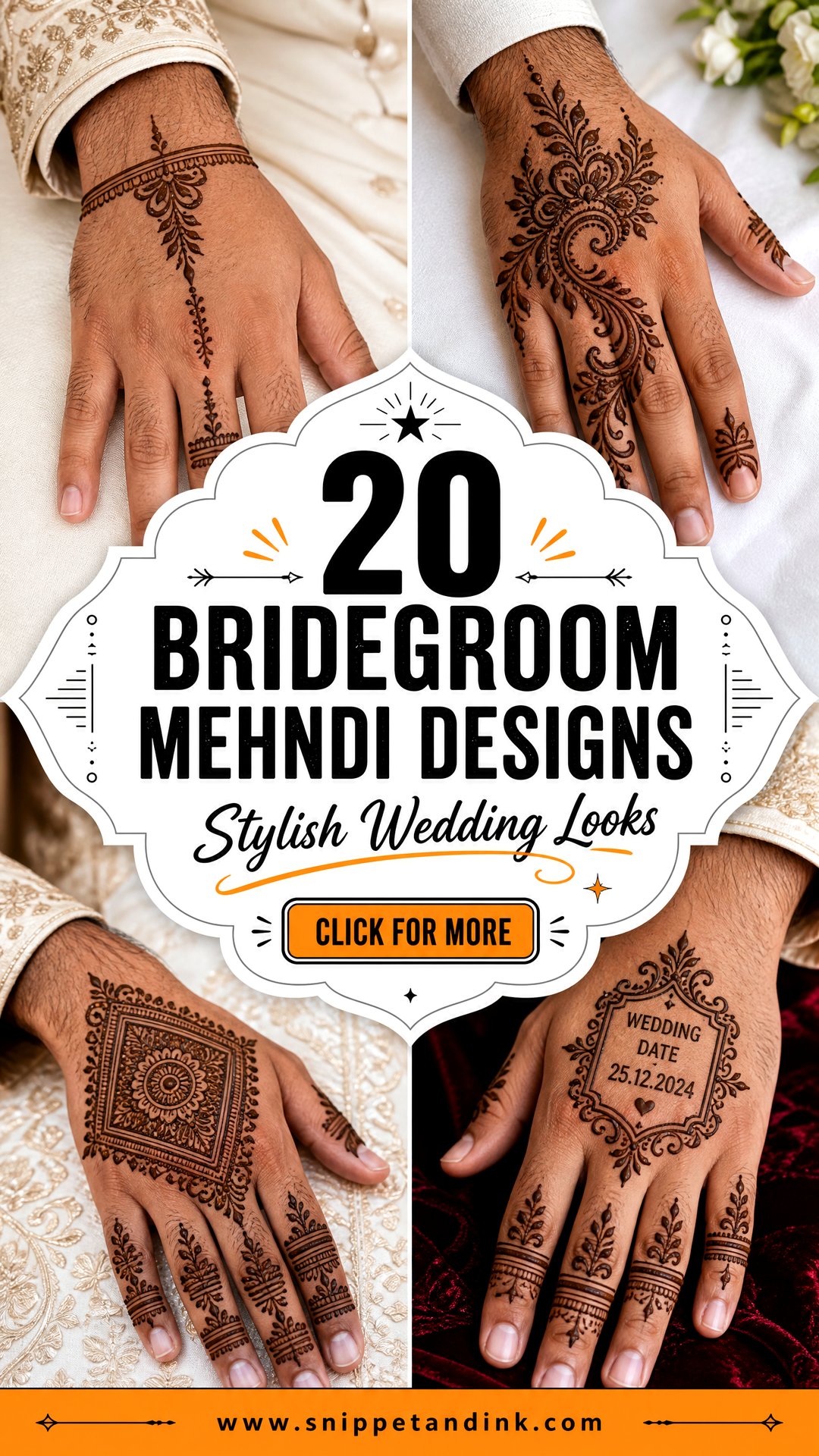 20 Bridegroom Mehndi Designs for Stylish Wedding Looks - 20 Bridegroom Mehndi Designs for Stylish Wedding Looks