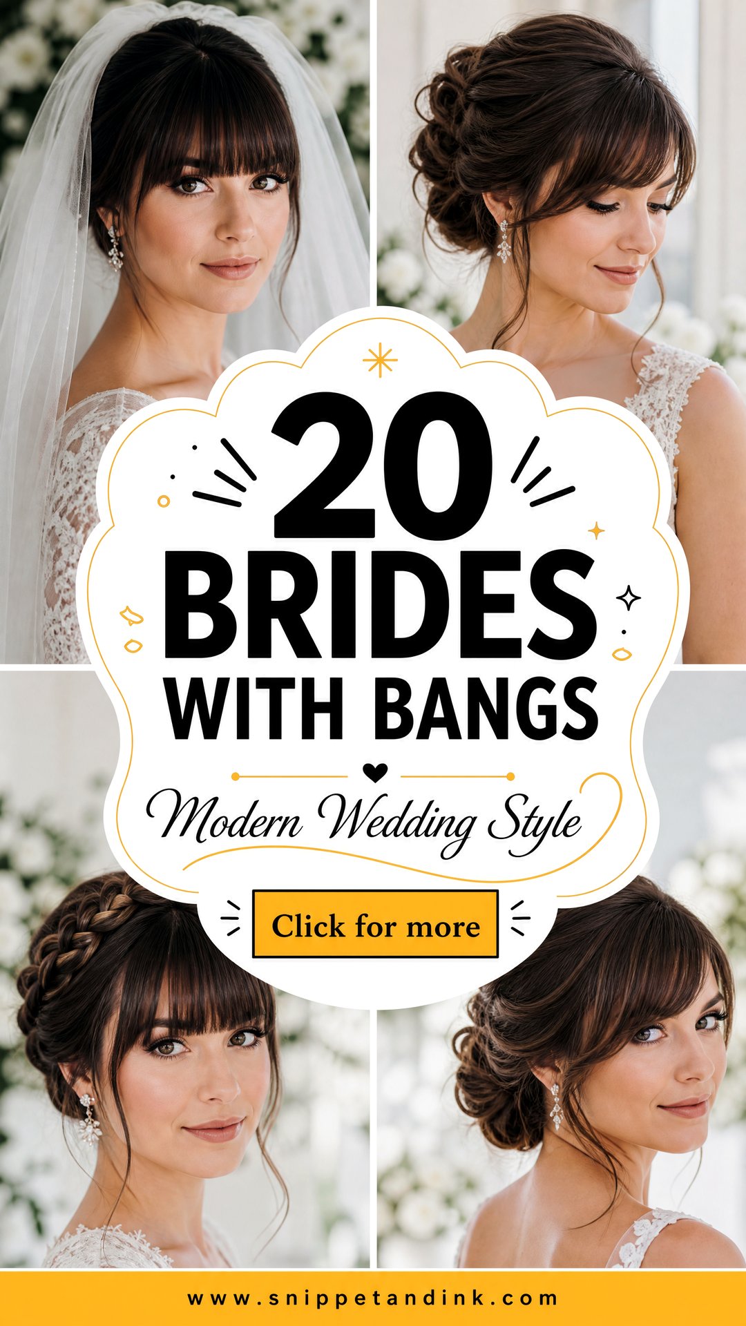 20 Brides with Bangs for Chic Modern Wedding Style - 20 Brides with Bangs for Chic, Modern Wedding Style