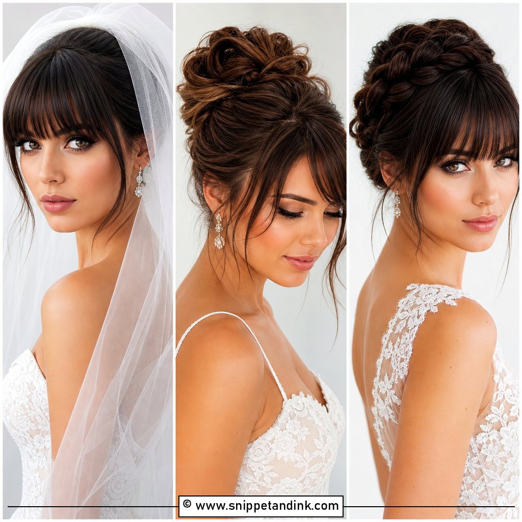 20 Brides with Bangs for Chic Modern Wedding Style